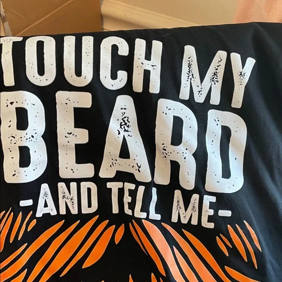 Black and Orange Beard Graphic T-Shirt - Picture 5 of 5